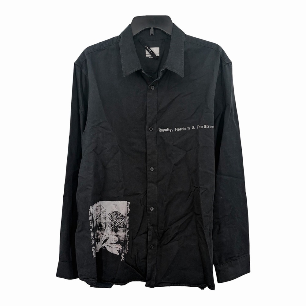 Ksubi‎ Royalty, Heroism & The Streets" Graphic Linen Long Sleeve Shirt Men's L